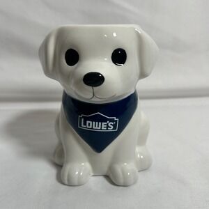 2026 My Lowes Rewards Dog Ceramic Planter Puppy Home Decor New White No Keychain
